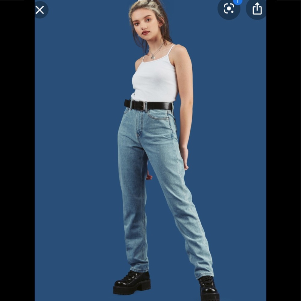 Unif High Waist Straight Denim Jeans Y2k 90's Style Baggy